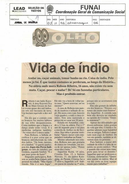 Vida de Indio 03/11/1996