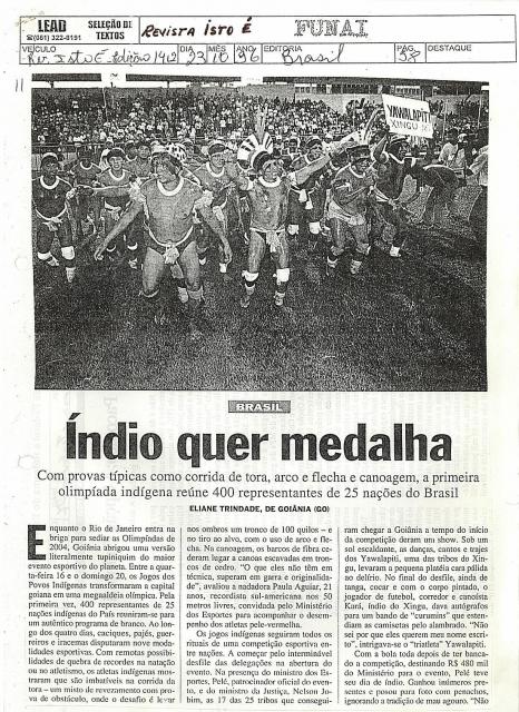 Índio quer medalha 23/10/1996