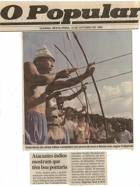 Atacantes Índios mostram  que têm boa pontaria 18/10/1996